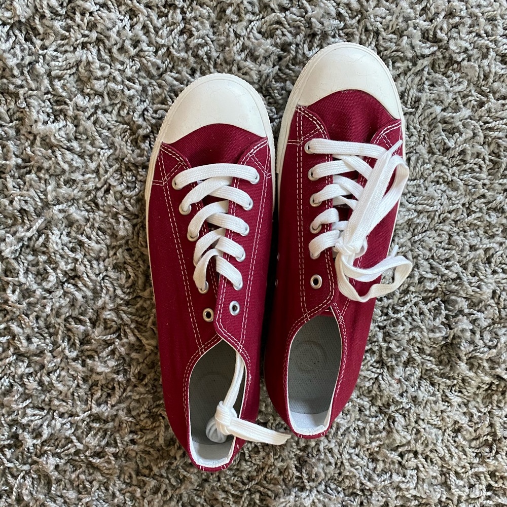 Red muji sneakers